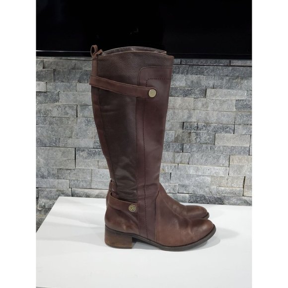 FRANCO SARTO 14" CALF HIGH LEATHER BOOTS COLOR BROWNSIZE 5.5M - Picture 1 of 10